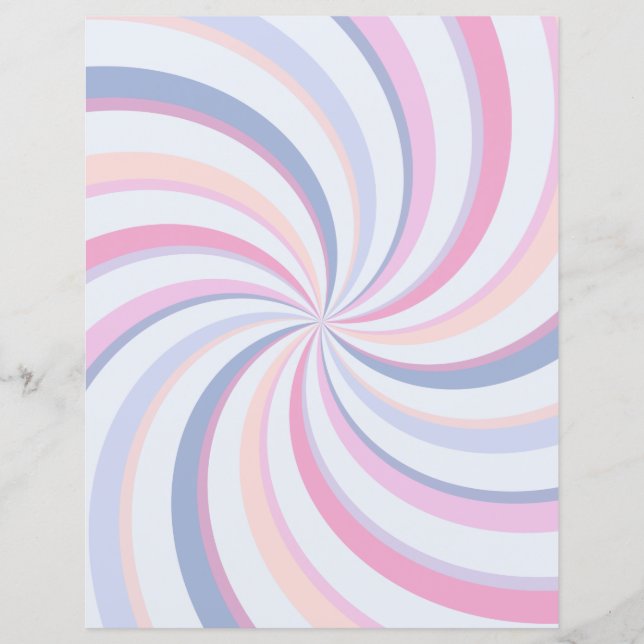 Swirls Rosa Blue Peach Scrapbook Papper (Framsida)