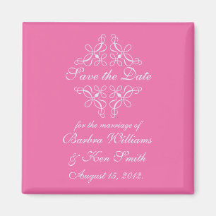 Swirls Spara datum magneter i Candy Rosa