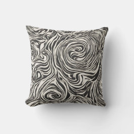 Swirls whirlpool Black and White twists Kudde