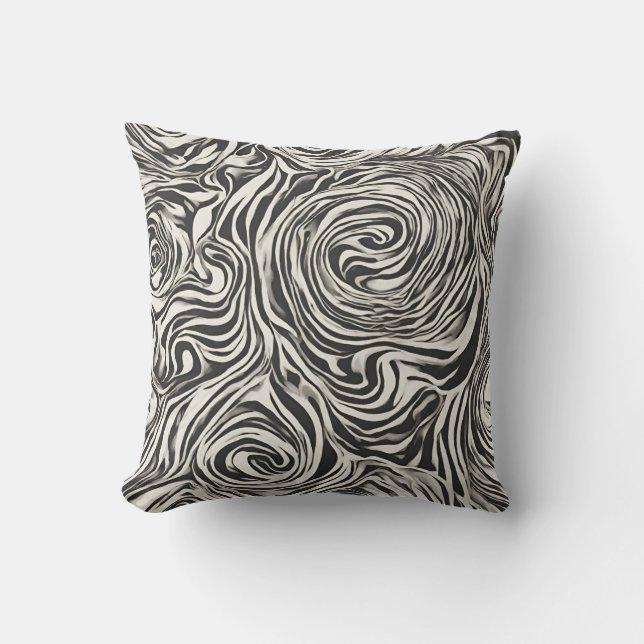 Swirls whirlpool Black and White twists Kudde (Framsida)