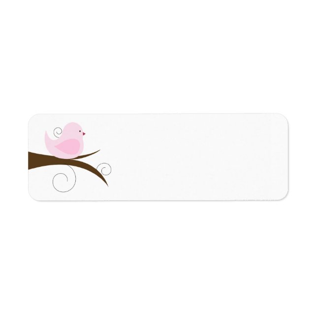 Swirly Bird Printable Address Label Returadress Etikett (Framsidan)