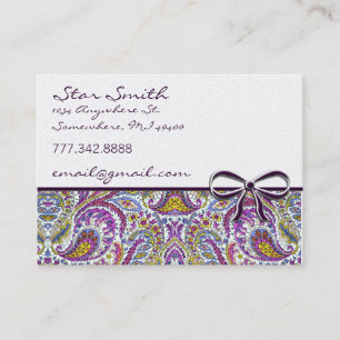 Swirly Blommigt Paisley Visitkort