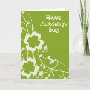 Swirly Blommigt St.Patrick-Day Card Kort