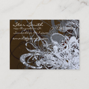 Swirly Blommigts Chocolate and Lavender Visitkort