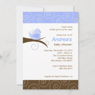 Swirly Blue Boy Baby Shower-inbjudan Inbjudningar