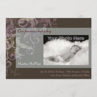 Swirly Brown baby-meddelande Meddelande