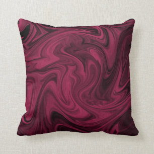Swirly Burgundy Abstrakt Kudde