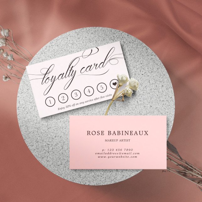 Swirly Calligraphy Loyalty Card Visitkort (Skapare uppladdad)