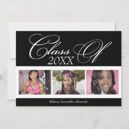 Swirly Delight 3-Photo Studenten-meddelande Inbjudningar