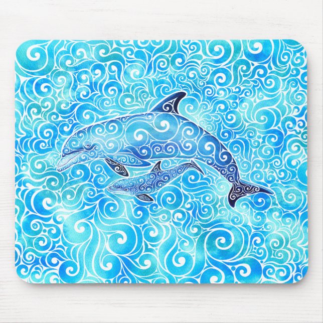 Swirly Dolphin Family Musmatta (Framsidan)