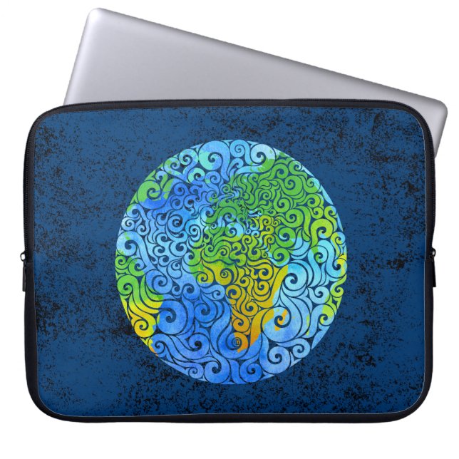 Swirly Earth Laptop Fodral (Framsidan)