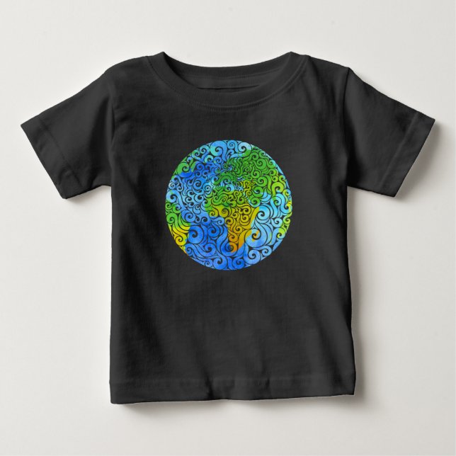 Swirly Earth T Shirt (Framsida)
