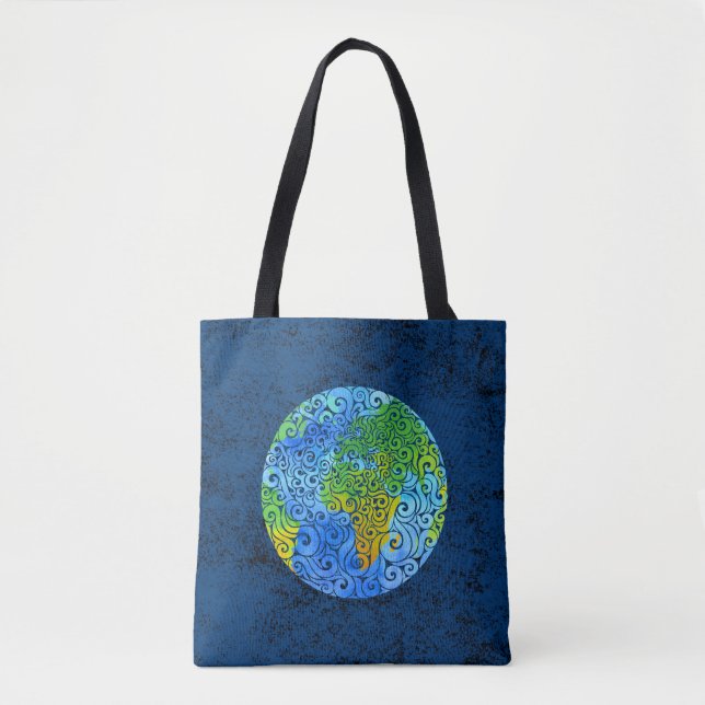 Swirly Earth Tygkasse (Framsida)