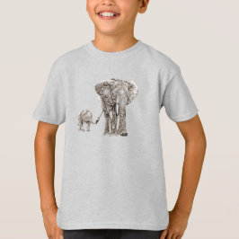 Swirly Elephant Family T Shirt