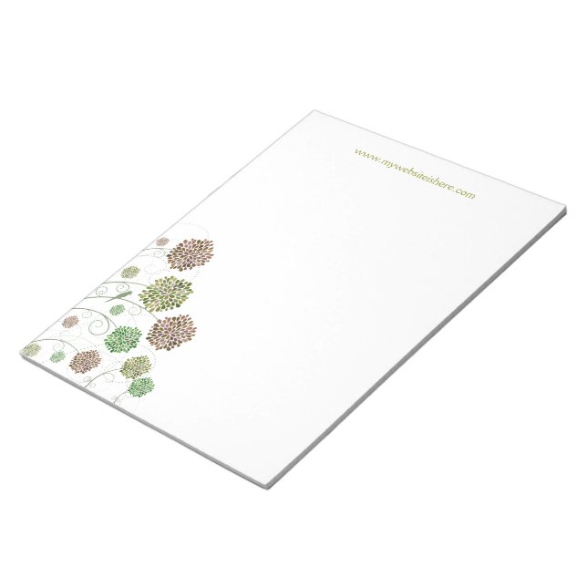 Swirly Girly Modern Flower Designer Business Pad Anteckningsblock (Vinklad)