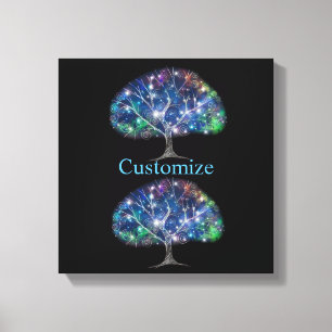 Swirly gren Träd Thunder_Cove Canvastryck