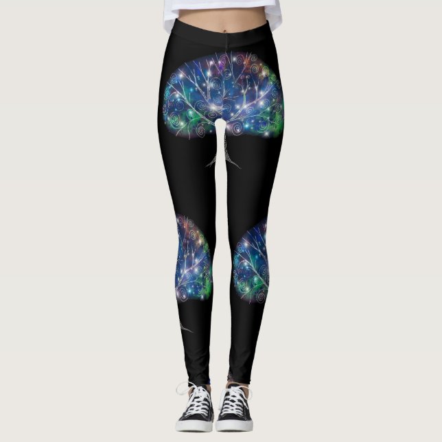 Swirly gren Träd Thunder_Cove Leggings (Framsida)