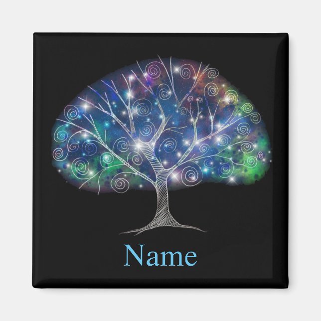 Swirly gren Träd Thunder_Cove Magnet (Framsidan)