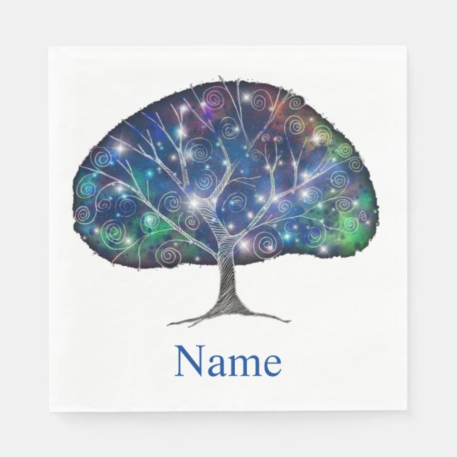 Swirly gren Träd Thunder_Cove Pappersservett (Framsidan)