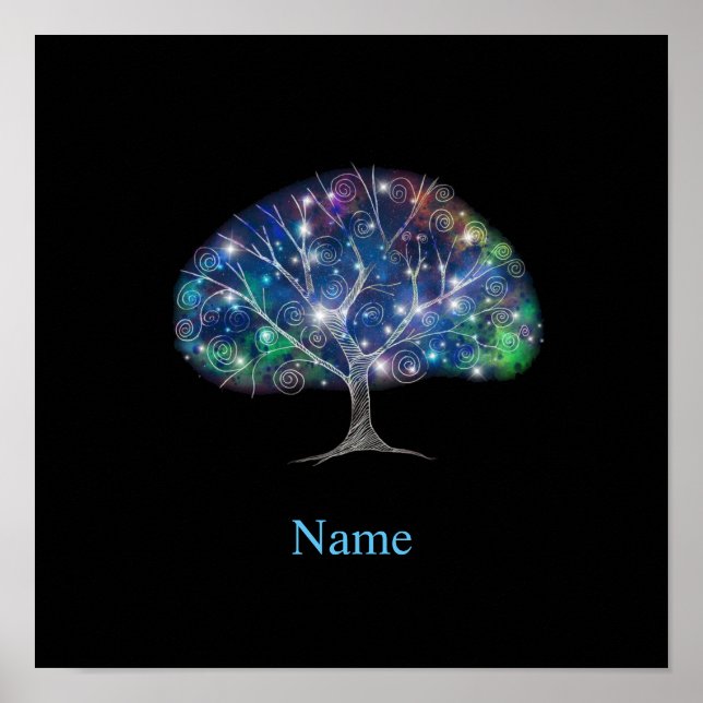 Swirly gren Träd Thunder_Cove Poster (Framsidan)