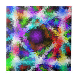 Swirly Iridescent Chrome 5 Kakelplatta