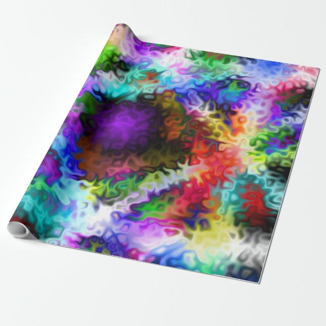 Swirly Iridescent chrome fem Presentpapper (Utrullad)