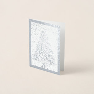 Swirly Julgran-kort Folierat Kort
