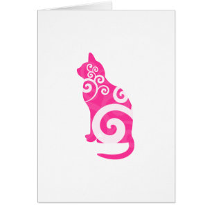 Swirly kattrosor hälsningskort