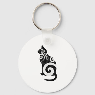Swirly kattsvart nyckelring