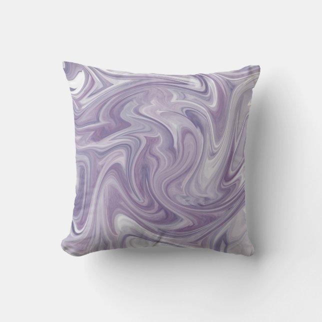 Swirly Lavender Abstrakt Kudde (Framsida)