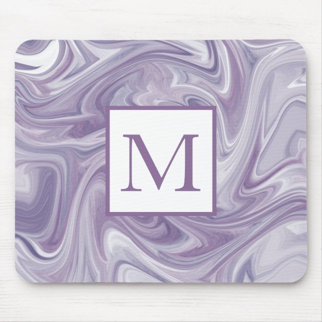 Swirly Lavender Abstrakt Musmatta (Framsidan)