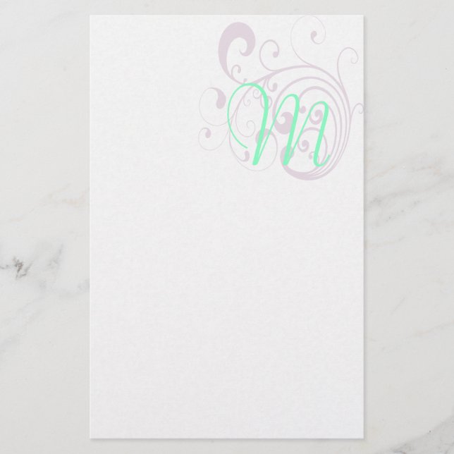 Swirly Lavender Brevpapper (Framsida)