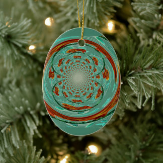 Swirly Lejon Wildlife Mönster Anpassningsbar Färg Julgransprydnad Keramik