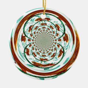 Swirly Lejon Wildlife Mönster Julgransprydnad Keramik