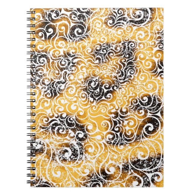 Swirly Leopard Mönster Anteckningsbok (Framsidan)