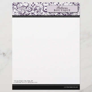 Swirly Lila Boutique Designer Letterhead
