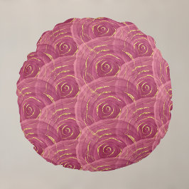 Swirly Mauve Gilded Abstrakt Ro Mönster Rund Kudde