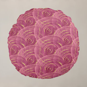 Swirly Mauve Gilded Abstrakt Ro Mönster Rund Kudde