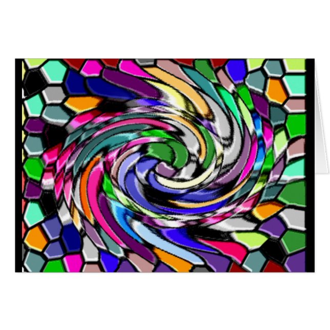 Swirly mosaik hälsningskort (Framsidan Horizontal)