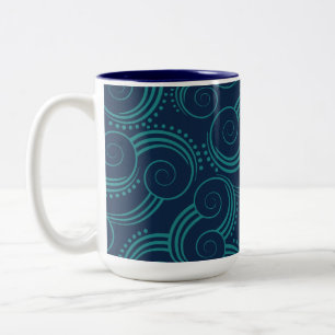 Swirly Ocean Vinkarare Två-Tonad Mugg