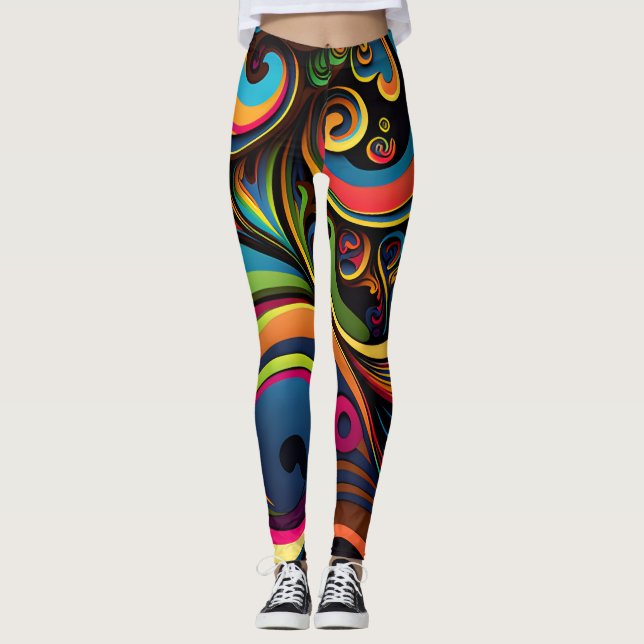 Swirly och Psychedelic Swirl Leggings (Framsida)