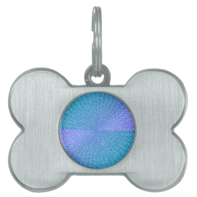 Swirly Pastel Lila Teal Abstrakt Mönster Namnbricka Husdjur (Framsidan)