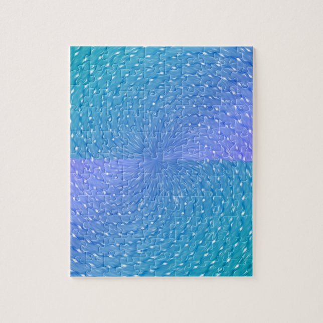 Swirly Pastel Lila Teal Abstrakt Mönster Pussel (Vertikal)