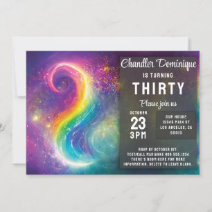 Swirly Rainbow Färg Cosmos Nebula Galaxy Yin Yang Inbjudningar