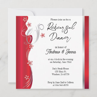 Swirly Red Design Inbjudningar