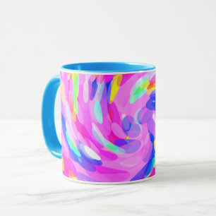 Swirly Rosa Bright Bold Cheerful Färg Mugg