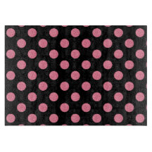 Swirly rosa polka dots på svart bakgrund