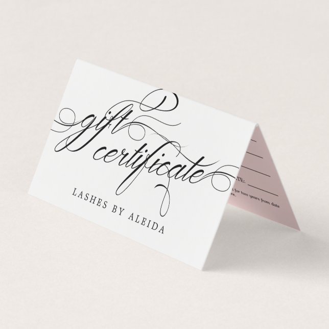 Swirly Script Gift-certifikat Visitkort (Framsida)