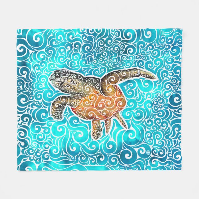 Swirly Sea Fleecefilt (Framsidan (Horisontell))