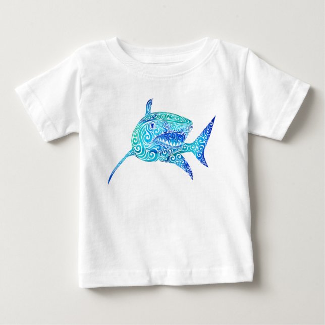 Swirly Shark T Shirt (Framsida)
